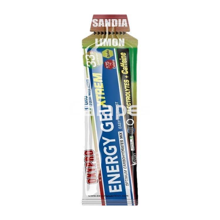 Caja de 30 unidades de Oxypro Xtrem Energy Gel Sandia/limón 175 mg de Cafeína - 30 geles x 50 gr - Imagen 1