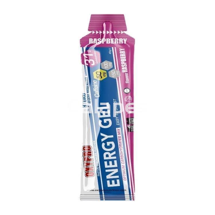 Caja de 30 unidades Oxypro Energy Gel Frambuesa con 50 mg de Cafeína - 30 geles x 50 gr - Imagen 1