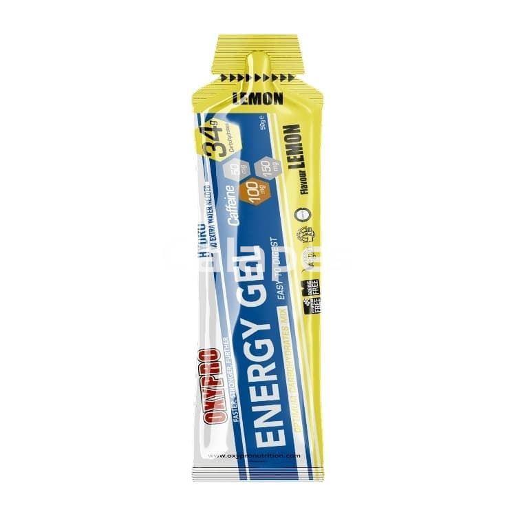 Caja de 30 unidades Oxypro Energy Gel Limón con 100 mg de Cafeína - 30 geles x 50 gr - Imagen 1