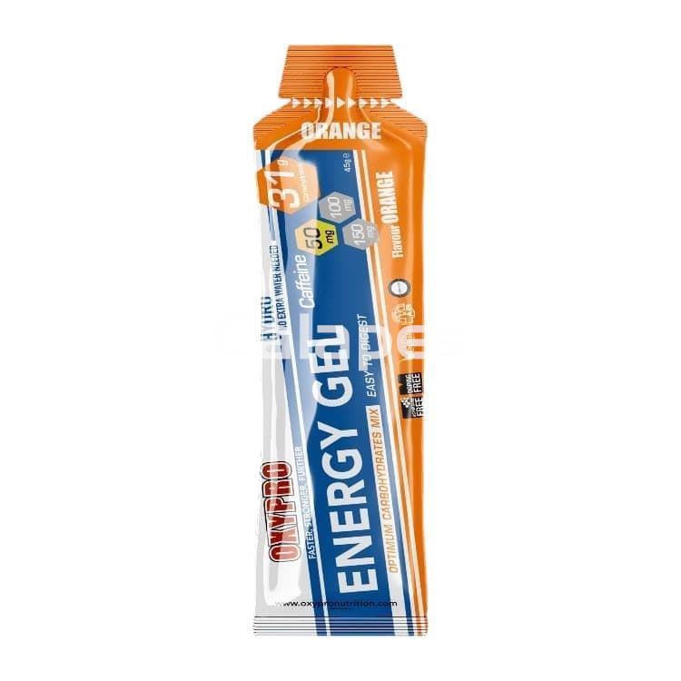 Caja de 30 unidades Oxypro Energy Gel Naranja con 50 mg de Cafeína - 30 geles x 50 gr - Imagen 1