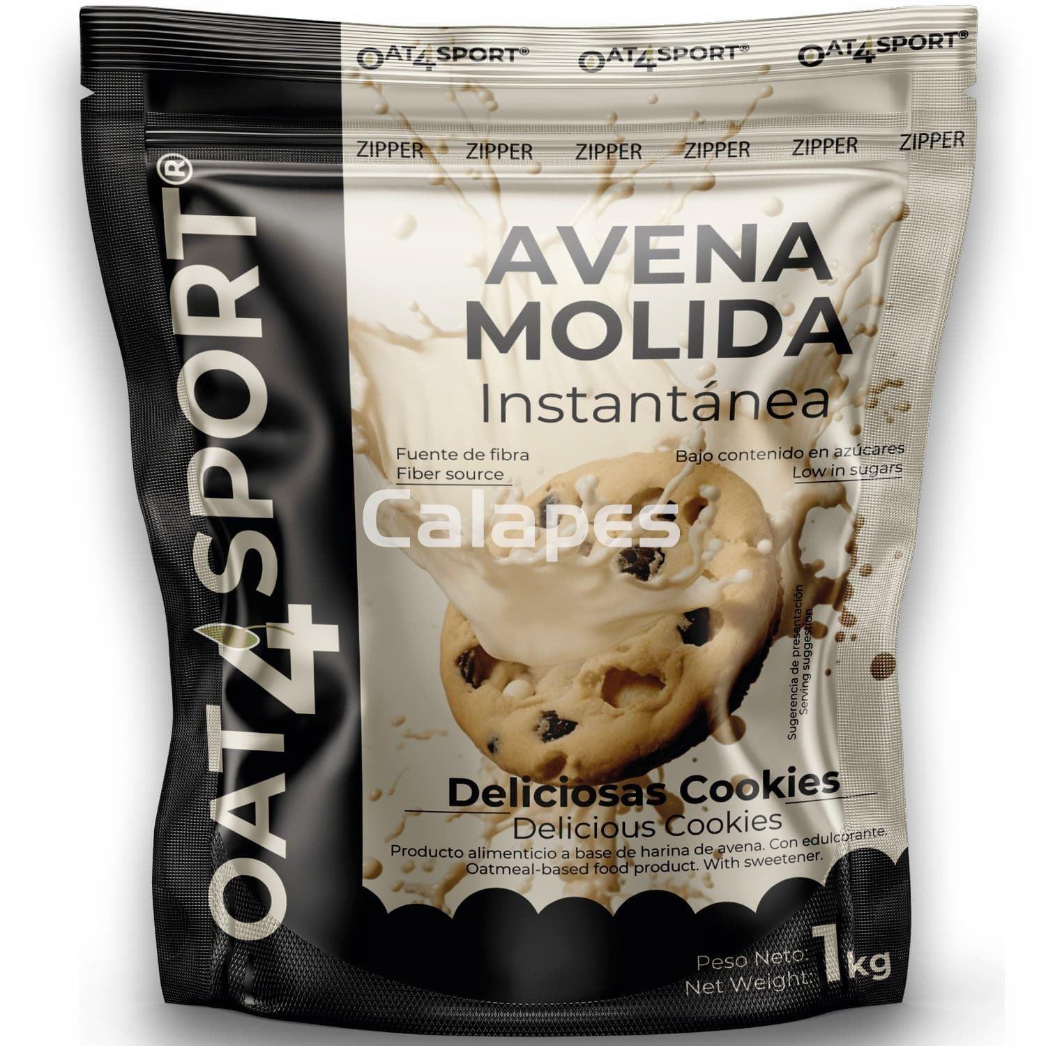 Oxypro OAT4SPORT Avena integral molida 1kg sabor Deliciosas cookies - Imagen 1