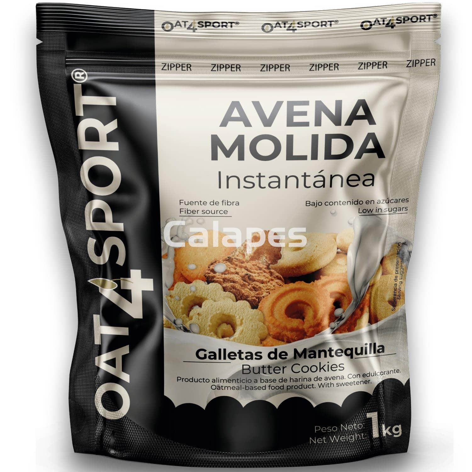 Oxypro OAT4SPORT Avena integral molida 1kg sabor Galletas de mantequilla - Imagen 1