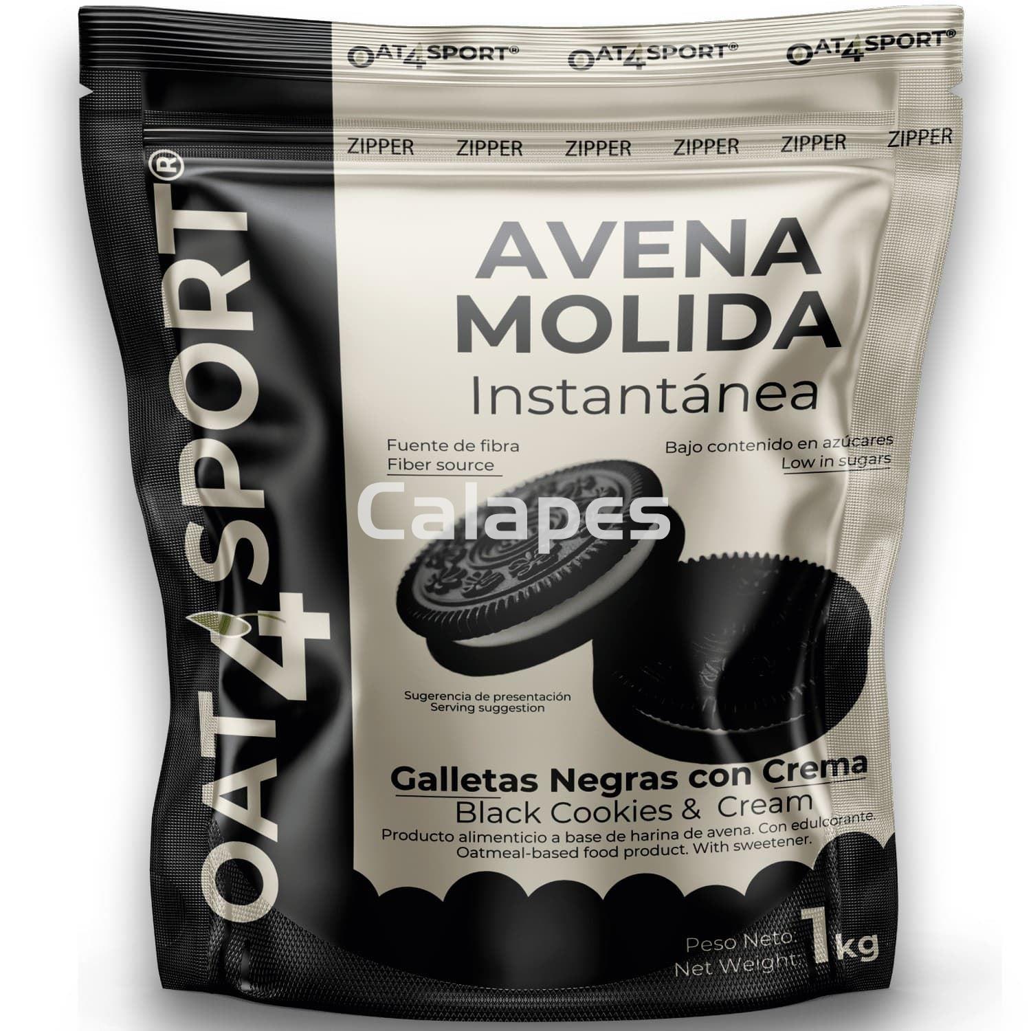 Oxypro OAT4SPORT  Avena integral molida 1kg sabor Galletas negras con crema - Imagen 1